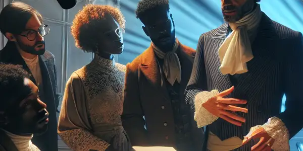 A French erotic film director passionately collaborates with a diverse cast on a lavishly designed film set.